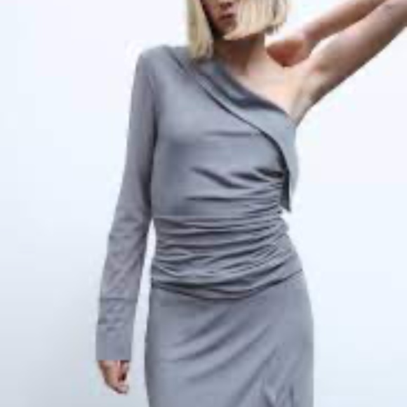 NWT ZARA RUFFLE TULLE TOP L - Picture 2 of 5